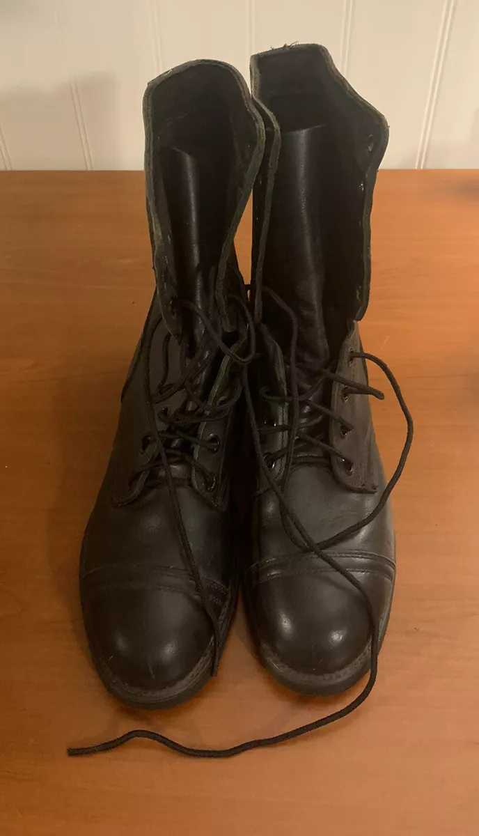 BILTRITE ANSI Z41.1 1983 75 Black Leather Combat Boots Steel Toe
