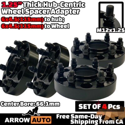 4x 1.25'' 6x4.5'' Hub Centric Adapter Spacer Fit 05-24 Frontier & 05-14 Pathfinder