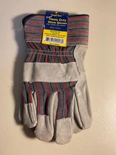 Vintage Tough Guy Leather Work Gloves 7 Day red blue gray DW0002 One Size