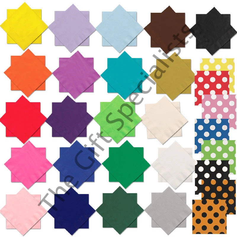 UNIQUE BIRTHDAY NAPKINS TABLEWARE - PARTY NAPKINS - MANY SOLID COLOURS!