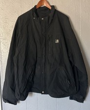 Men s Carhartt Black Waterproof Breathable Full Zip Snap Jacket Size 2XL
