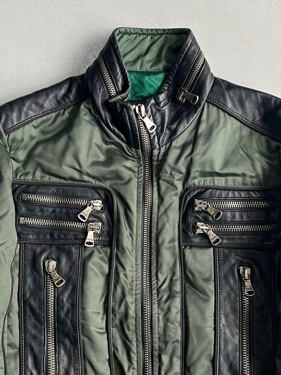 D&G 2007 AW Archive Gimmick Design Nylon Leather Jacket Dolce