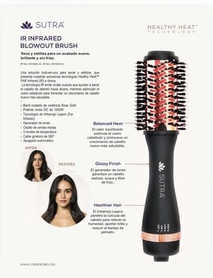 Sutra Infrared Ionic Blowout Brush 1000W Nylon Boar Bristles Adjustable Heat