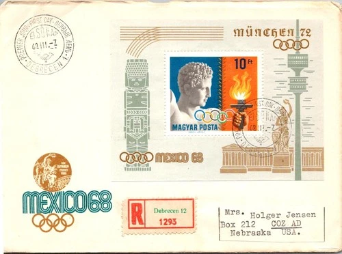 Hungary FDC 1968 Mexico City Summer Olympics - Debrecen - J29313