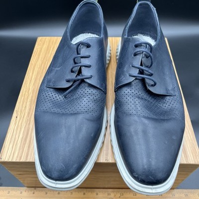 ECCO Mens ST.1 Hybrid Lite Oxford Shoes Size 12 Denim Blue Leather NO INSOLES