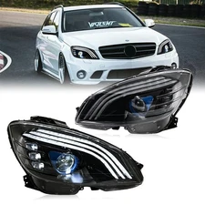 Fits 2008-2011 Mercedes Benz C-Class W204 C300 C350 LED DRL Projector Headlights