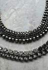 LOT OF 2 RHINESTONE STATEMENT NECKLACES GUNMETAL TONE CHAINS ALL ADJUSTABLE  — photo 5