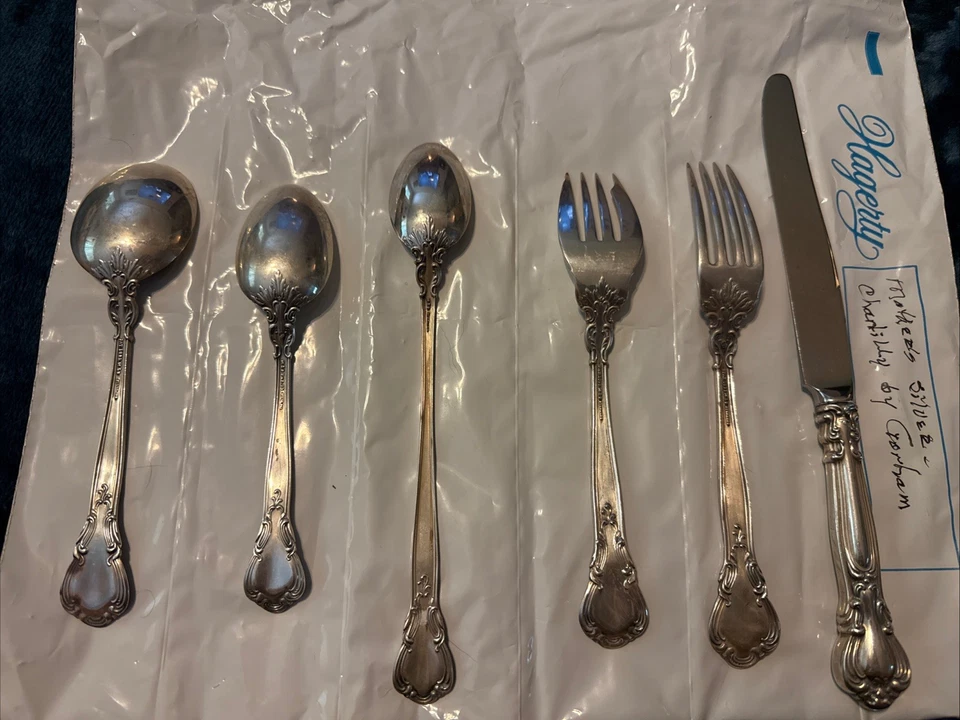 Conjunto de 5 piezas de plata de ley Gorham CHANTILLY Foto 3 de 4