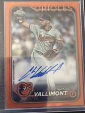 2024 Topps Chrome Rookie Autographs Chris Vallimont #RA-CV Orange Refractor /25