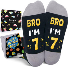 Birthday Gifts Ideas for Boys - Socks for Kids Girls Age 5-12 with Greeting Card