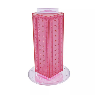 12 In. H X 4 In. W Pegboard Tower with 16-Gift Pockets in Pink