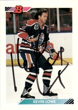 1992-93 Autographed Bowman Signed Card HOF Kevin Lowe Edmonton Oilers #99
