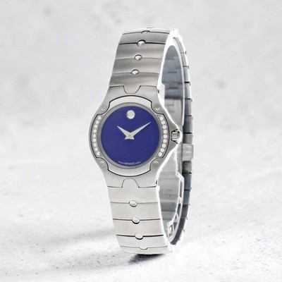 Movado Sport Edition Watch Blue Dial Silver Stainless
