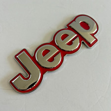 Rear Liftgate Jeep Emblem Silver Logo Red Badge For Cherokee 2014-2018