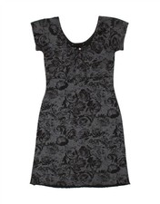 VINTAGE Womens Sheath Dress UK 12 Medium  Grey Floral IB26