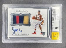 2019-20 Flawless Zion Williamson GU Patch RC RPA Black Box 1/1 BGS 9 MT Auto 10