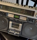 JVC AM/FM Boombox Cassette Tape Player w/ Graphic Equalizer Silver/Black