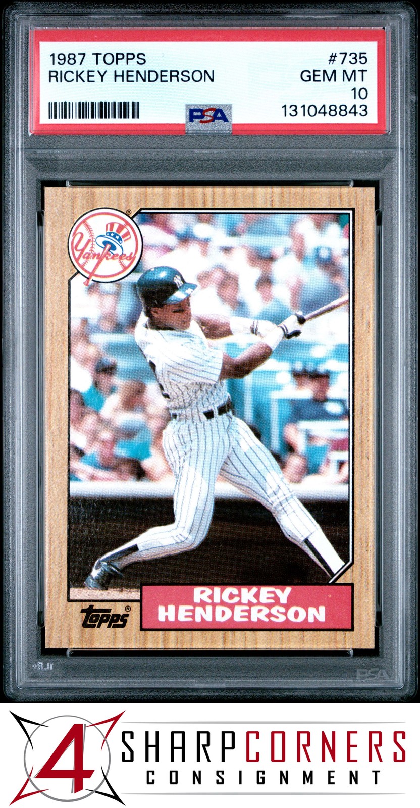 1987 TOPPS #735 RICKEY HENDERSON YANKEES HOF PSA 10