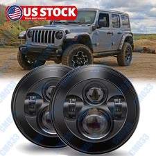 2pcs 7inch Round Headlight Projector Light High Low Dual Beam For 4x4 Truck Car 2pcs 7inch Round Headlight Projector Light High Low Dual Beam For 4x4 Truck Car