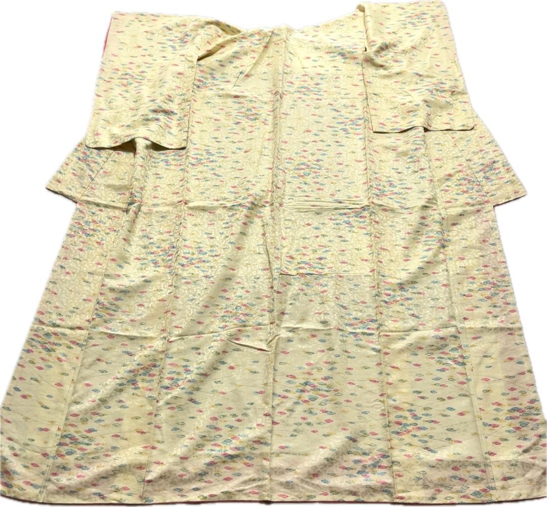 F738 Washable Kimono Small Pattern Polyester Crea… - image 5