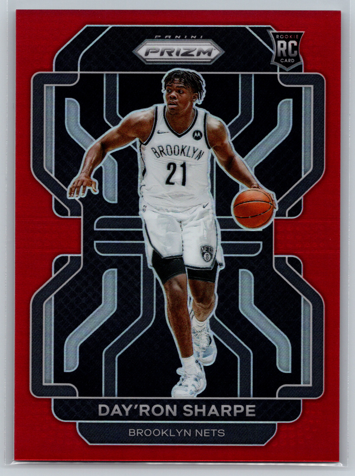 Day'Ron Sharpe 2021-22 Panini Prizm Red Prizm Rookie /299 #281 Brooklyn Nets