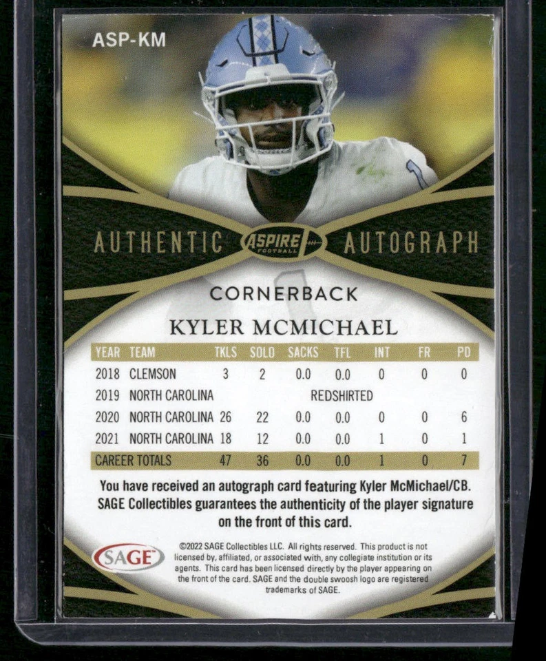 2022 SAGE Aspire #ASP-KM Kyler McMichael Hyper Silver - Image 2 of 2