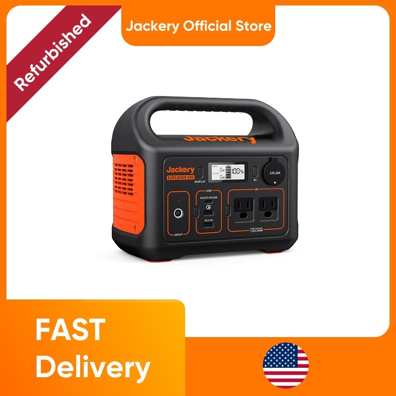 Restored Jackery Explorer 300 Portable Power Station, 293Wh (Refurbished)