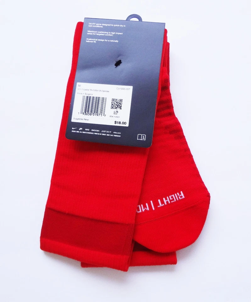 NIKE Matchfit Soccer  DRI-FIT Knee-High Sock Red 2 Pair Unisex - New - Image 4 of 4