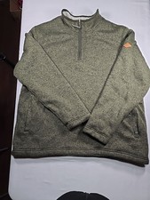 Orvis Sweater Mens 2XL Olive Brighton Quarter Zip Sherpa Lined Fleece Pullover