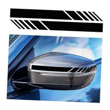 2 PCS Car Rear View Mirror Stickers, 5.51"  0.55" Waterproof Auto Side Black