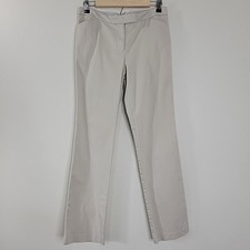 Tommy Hilfiger Women  s Stretch Khaki Pants Size 8 Straight Leg Beige Logo Back
