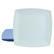 Jayson Melamine Dinner Plate, Set of 4, 10.5-Inch Square, Blue, 136427.04
