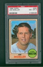 1968 Topps Baseball Card - #359 Joe Moeller, PSA 8 NM/MT