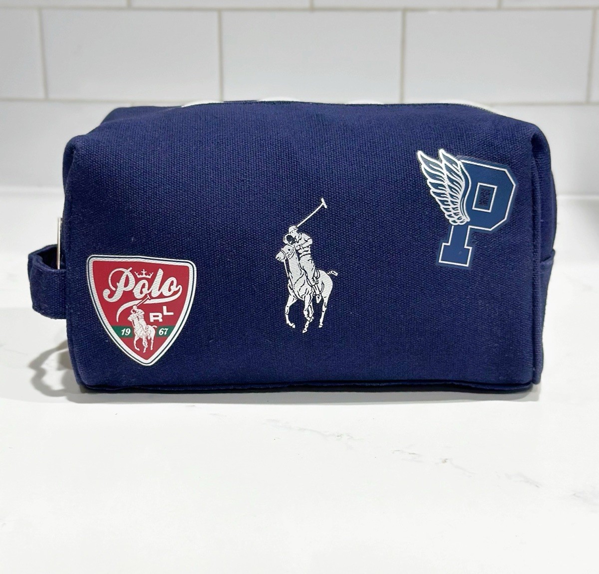 Ralph Lauren コンフォーターケース　クィーンサイズ Ralph Lauren Toiletry Bag Polo Fragrances Navy Blue Canvas Pony