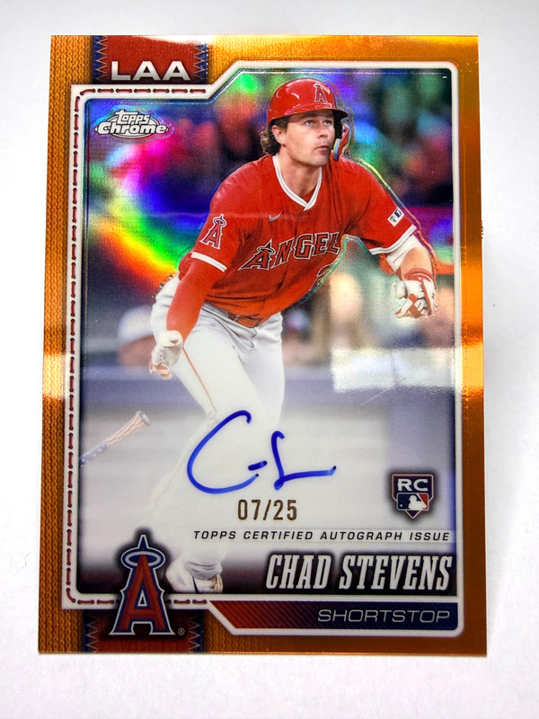 2026 Topps Chrome Chad Stevens (RC) True Gold auto /25 #RA-CST - On Card!