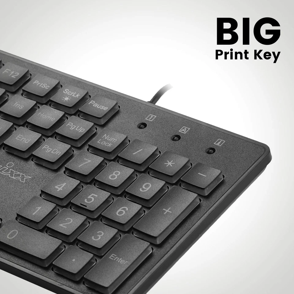 Wired USB Keyboard, Big Print, Backlit LED, US English Layout, Black - Image 4 of 4