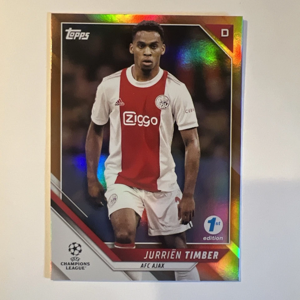 2021-2022 Topps Chrome UEFA Jurrien Timber 1/25 First Edition Orange - Image 2 of 4