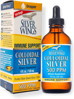 Natural Path Silver Wings Colloidal Silver 500Ppm Immune Support Supplement 4 Fl