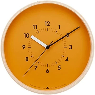 Lemnos SOSO Radio Clock Orange AWA13-06 OR Wall Clock Analog Soso F/S w/Track# - Image 1 of 4