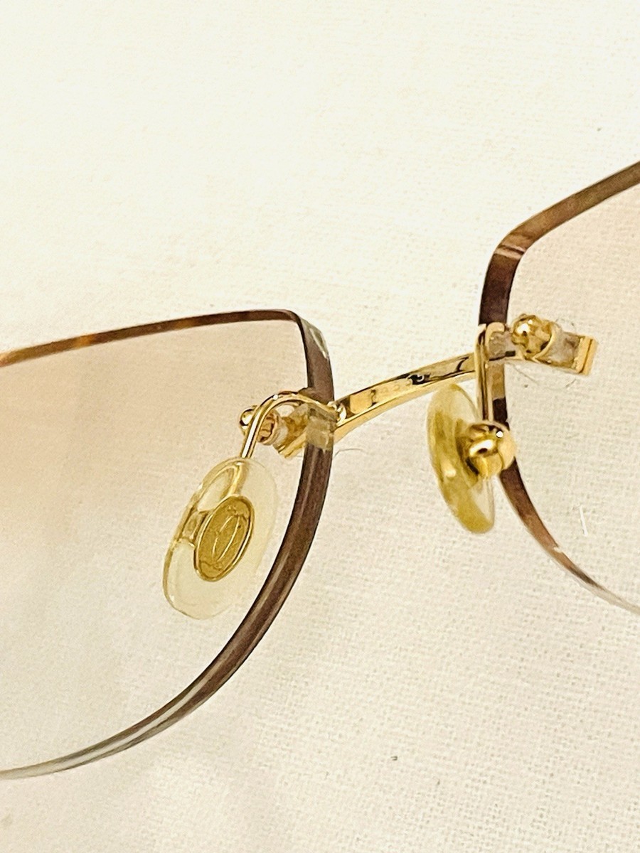 Cartier Gold and Tortoiseshell Rimless Eyeglasses Cartier Gold & Tortoiseshell Oval Glasses Cartier main image 2