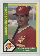 1990 CMC AAA Albuquerque Dukes Green Back Carlos Hernandez #16 0h1