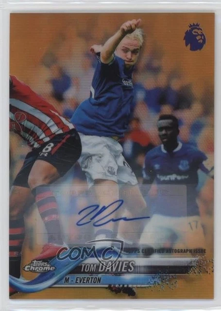 2018 Topps Chrome Premier League Orange Refractor 8/25 Tom Davies #3 Autogramm 13iq