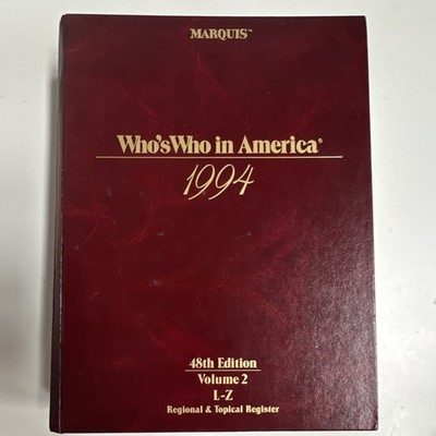 Marquis Who's Who Who's Who in America 1994 48th Ed Vol 2 L-Z Hardcover