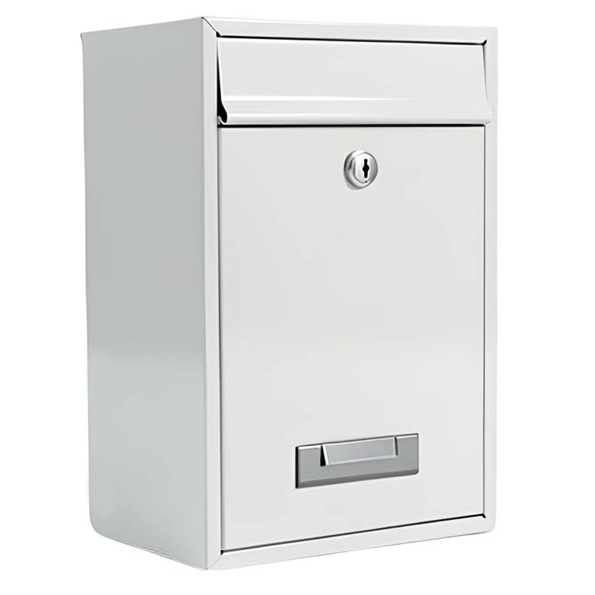 Boîte aux lettres murale compacte en métal gris anthracite avec serratura à clé 32x22 cm