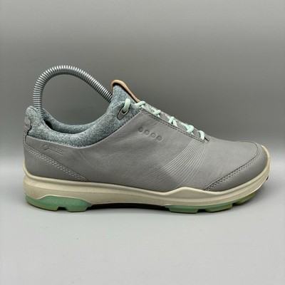 Ecco Biom Hybrid 3 Goretex Yak Leather Golf Shoes Women s 6 C Blue Gray Athletic