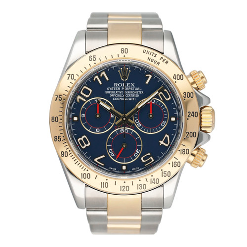 Rolex Daytona 116523 Blue Racing Dial Two-Tone Mens Watch