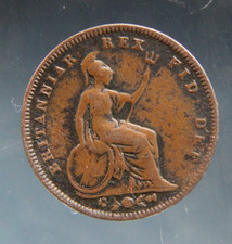 Great Britain, Third 1/3 Farthing, 1827 copper coin, George IV