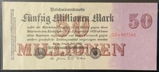 1923 GERMANY PAPER MONEY - 50,000,000 MARK BANKNOTE!