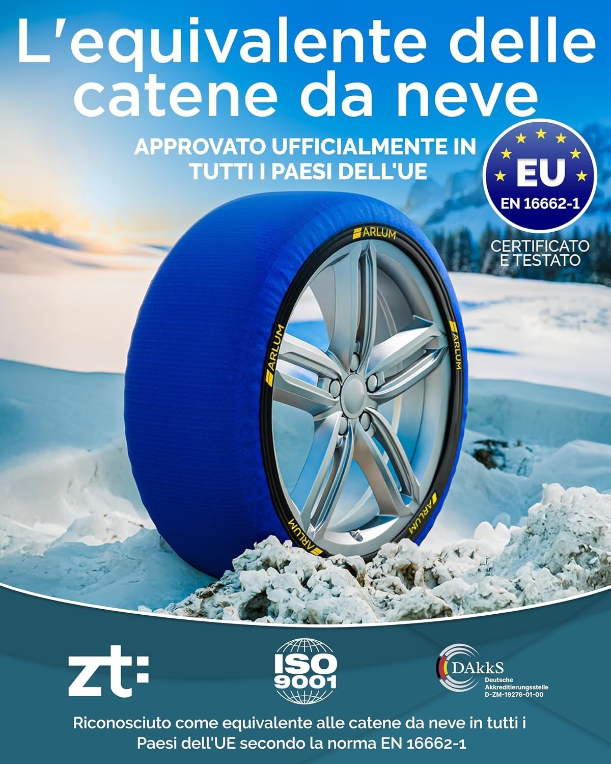 Da Neve Omologate Italia En 16662-1 Due Catene da Neve in Tessuto per Auto - Miniatura 2