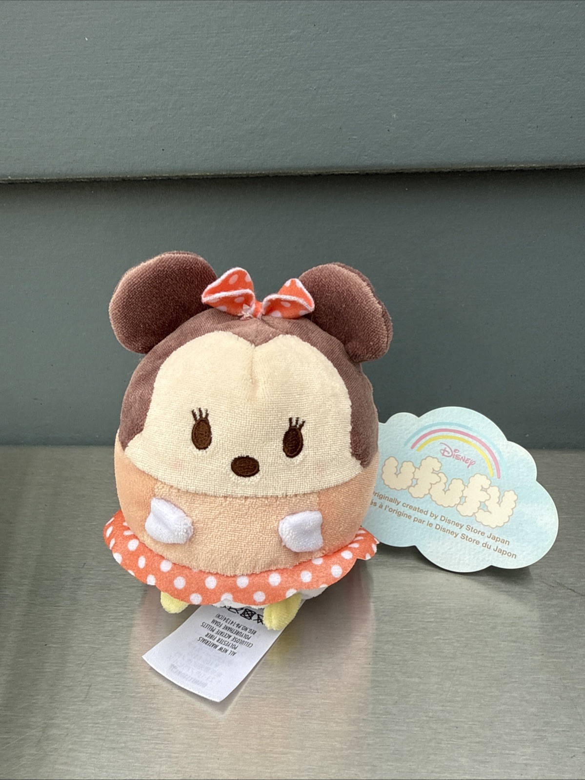 Ufufy Apple Blossom Disney Minnie Mouse Mini Plush Stuffed Toy Doll Brown & Tan